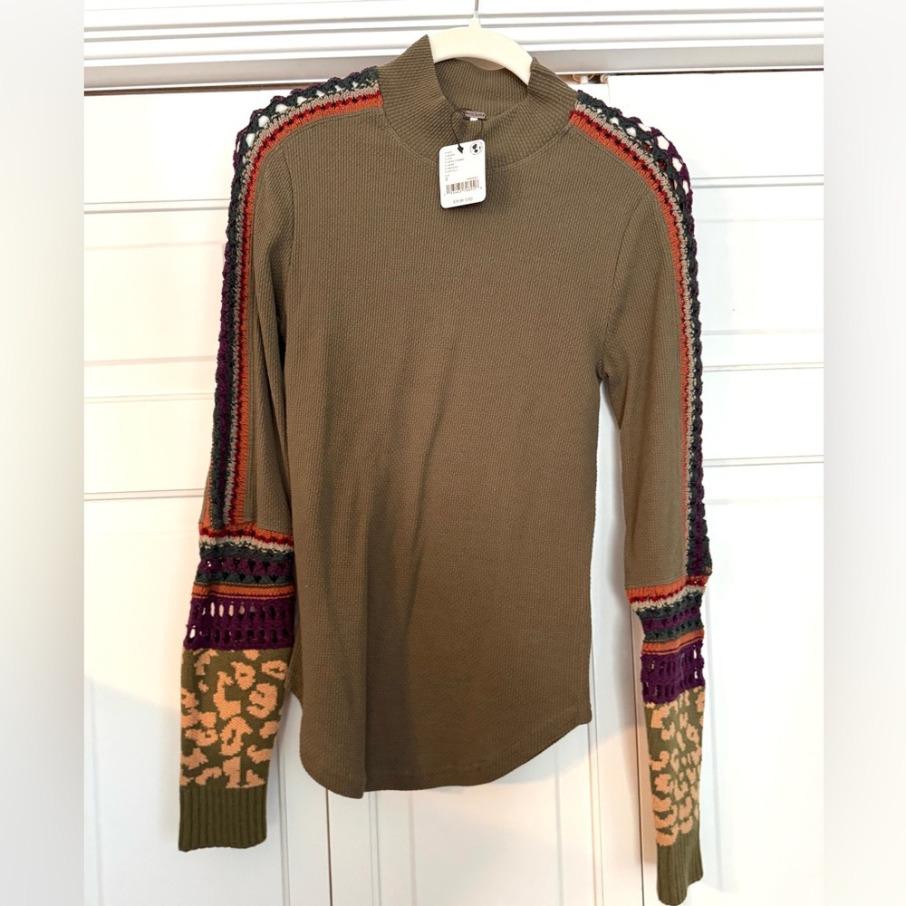 NWT Free People top with crochet detail